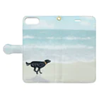 AtelierBoopの海と黒い犬 Book-Style Smartphone Case:Opened (outside)