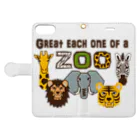 キッズモード某のZOO (大事な仲間) Book-Style Smartphone Case:Opened (outside)