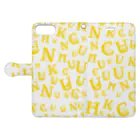 uchukunのUCHUKUNtypoGRAM yellow 手帳型スマホケースを開いた場合(外側)