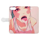 可愛い女の子職人vent4444のお口 Book-Style Smartphone Case:Opened (outside)