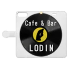 喫茶店員のLODIN 手帳型スマホケースを開いた場合(外側)