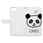 oofuchiのOMG-panda （オーマイガー！パンダ） 手帳型スマホケースを開いた場合(外側)