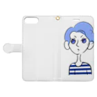 hsn_oのブルー Book-Style Smartphone Case:Opened (outside)