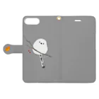 TAKOSUKEのふくふく　シマエナガのiPhoneケース Book-Style Smartphone Case:Opened (outside)