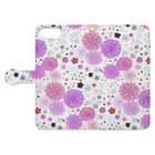 アトリエ・ハンナのflowers(purple) Book-Style Smartphone Case:Opened (outside)