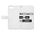 猫JCT.のWhat I want is not a job, it is money. 手帳型スマホケースを開いた場合(外側)