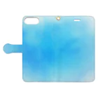 水彩 Ao_watercolorのOcean Blue　水彩 Book-Style Smartphone Case:Opened (outside)
