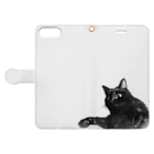 やまねくんのくろねこ  少しリアル Book-Style Smartphone Case:Opened (outside)