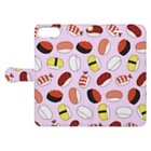 かわいいもののおみせ　いそぎんちゃくの寿司柄 Book-Style Smartphone Case:Opened (outside)