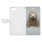 たにし。 とナマケモノのもっくん。 Book-Style Smartphone Case:Opened (outside)