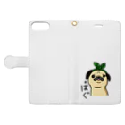 こてんshop.pugの唐草パグちゃん Book-Style Smartphone Case:Opened (outside)