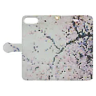 seki_junkoのドット桜モチーフ Book-Style Smartphone Case:Opened (outside)