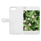 玉子焼き定食500円ナリ。のピンク色の花 Book-Style Smartphone Case:Opened (outside)