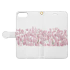 rilybiiのTulip field pink Book-Style Smartphone Case:Opened (outside)