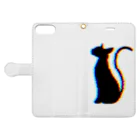 MizuriのGlitch Cat (猫グッズパーカーetc) Book-Style Smartphone Case:Opened (outside)