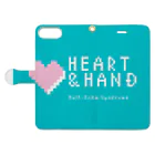 ハート&ハンドのHeart & Hand のややグリーンオリジナルアイテム Book-Style Smartphone Case:Opened (outside)