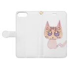 みのたのピンクの猫さん Book-Style Smartphone Case:Opened (outside)