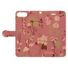 muramotochihiroの野の草花（ピンク） Book-Style Smartphone Case:Opened (outside)