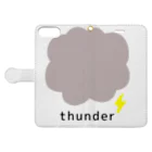 クオッカくおっかのしんぷる にthunder 手帳型スマホケースを開いた場合(外側)