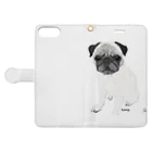 めぇありぽてモフつぐみ🐶らーはーのPug Hana 2 Book-Style Smartphone Case:Opened (outside)