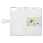 Nonbiri　gardenの月掴み猫　のんびり Book-Style Smartphone Case:Opened (outside)