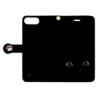 雪ノ いろの黒猫の目iPhone 7/8/seケース(オッドアイ) Book-Style Smartphone Case:Opened (outside)