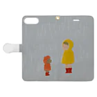 ワシキタチナツ|Illustrationの雨宿り 手帳型スマホケースを開いた場合(外側)