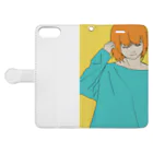 seven SHOPのオレンジガール Book-Style Smartphone Case:Opened (outside)