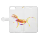 爬虫類カフェ ふぁにくり 京都祇園本店の"BROKEN" Pogona vitticeps Book-Style Smartphone Case:Opened (outside)