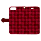 orange_honeyのチェック　赤2 Book-Style Smartphone Case:Opened (outside)