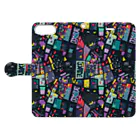 SANKAKU DESIGN STOREの秩序と無秩序のモダンアート。 dark Book-Style Smartphone Case:Opened (outside)