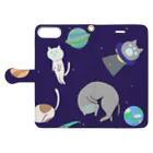 ならずもの屋の宇宙で猫を吸おう Book-Style Smartphone Case:Opened (outside)