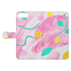 aicecreamの花1　水彩、クレヨン、おりがみ Book-Style Smartphone Case:Opened (outside)