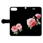 Neo_louloudi(ネオルルディ)の薔薇/Rose black✖️pink Book-Style Smartphone Case:Opened (outside)