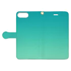 ぽぬぞぬのグラデーション Soft Green Air Book-Style Smartphone Case:Opened (outside)