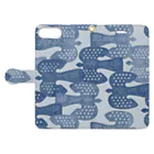 KAYO AOYAMAのfolk birds blue Book-Style Smartphone Case:Opened (outside)