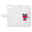 milkchanのスイカ猫 Book-Style Smartphone Case:Opened (outside)