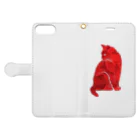 shop m'sのレッドキャット Book-Style Smartphone Case:Opened (outside)