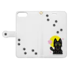 夢見る柴犬のCherry-Blossom-Moon Book-Style Smartphone Case:Opened (outside)