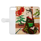 JAMES ITOの盆栽美人猫 Book-Style Smartphone Case:Opened (outside)