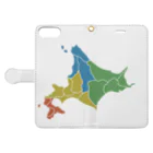 北海道ファンマガジン編集部の北海道区分地図 Book-Style Smartphone Case:Opened (outside)