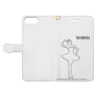 バレエシルエット ballet*pointe_pon*のバレエシルエット 【ライモンダ】BLACKLINE Book-Style Smartphone Case:Opened (outside)