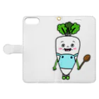 Let's Vegetablesのだいこさん【Let's Vegetables】 Book-Style Smartphone Case:Opened (outside)