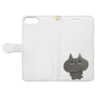 RAKUGAKIYA.のゆるねこさん Book-Style Smartphone Case:Opened (outside)