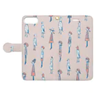 てら ねこグッズのI WISH I WERE A BIRD.ピンク Book-Style Smartphone Case:Opened (outside)