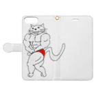 地域猫　那珂川 ねこ ネットワークの猫ニャッチョ💪(KAZU) Book-Style Smartphone Case:Opened (outside)