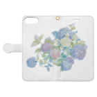 Joy. Ree Illustration SUZURI Shop のHydrangea (紫陽花の季節） Book-Style Smartphone Case:Opened (outside)