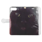 黒猫sceneryの黒猫のミニクロくん Book-Style Smartphone Case:Opened (outside)