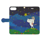 itatitatiのねこといたちと流れ星 Book-Style Smartphone Case:Opened (outside)