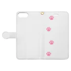 Baby Tigerの猫のあしあと(ピンク・タテ) Book-Style Smartphone Case:Opened (outside)